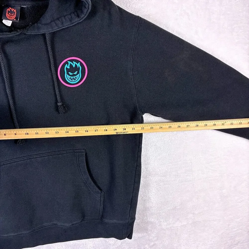 VTG Spitfire Hoodie Mens M Black The End Skate SoCal Surf Beach Skateboard Y2K